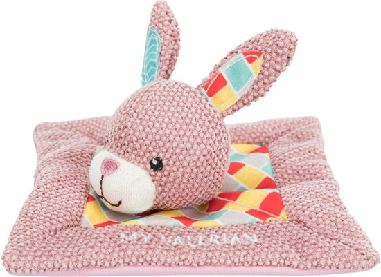 Trixie junior knuffeldoek konijn met valeriaan (13X13 CM)