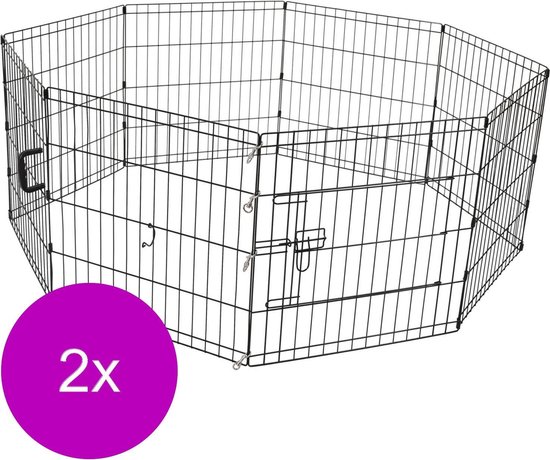 Adori Puppy Ren Zwart – Hondenbench – 2 X 61×61 Cm