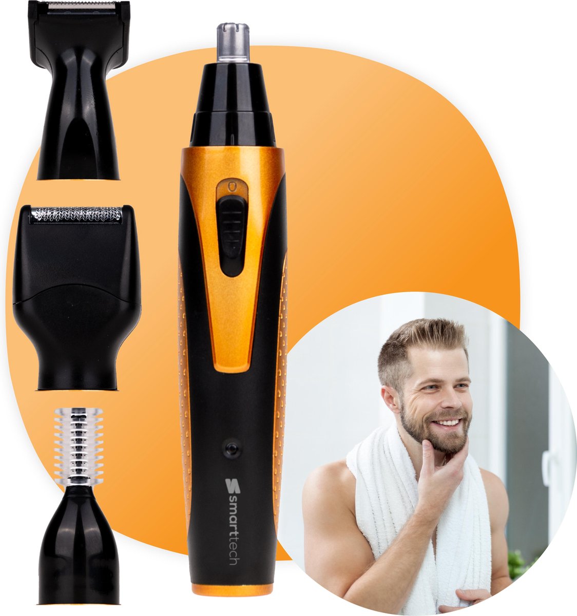 Bol.com Smarttech - 4 in 1 oplaadbare Multifunctionele Neus, Baard, Wenkbrauw en Oor trimmer aanbieding