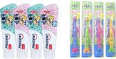 4x Prodent Tandpasta 0-6 Woezel en Pip - met 4x tandenborstel -zandloper 2 min