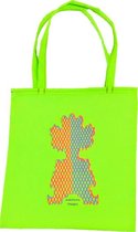 Anha'Lore Designs - Clown - Exclusieve handgemaakte tote bag - Fluo groen