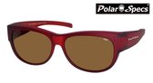 Polar Specs® Overzet Zonnebril PS5097 – Mat Burgundy Red Satin  – Polarized Brown – Medium – Unisex