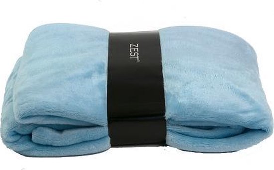 Fleece deken - woonplaid - heerlijk zacht - 130x170cm - Flanel blauw - GAEVE
