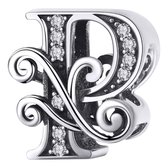 Tracelet - Zilveren bedels - Bedel sierletter P | Zilveren alfabet bedels | Ook geschikt voor Pandora | 925 Sterling Zilver - Pandora compatible - 925 Zilver Certificaat - In Leuke