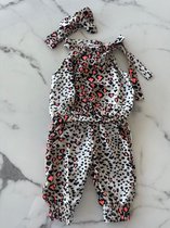 Baby kleding meisjes set | Babykleding | Baby cadeau |  Baby kledingset 100% Polyester | Baby setje 3 delig bestaande uit een broekje, topje en een haarband in de kleur Panterprint