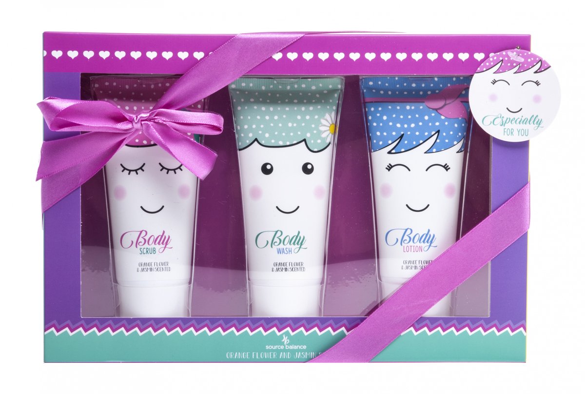 Treffina Badgeschenkset Sweet Faces Junior Paars/roze 3-delig