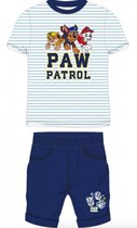 Paw Patrol 2 delige zomerset - t shirt + short - blauw - gestreept - Maat 116 / 6 jaar