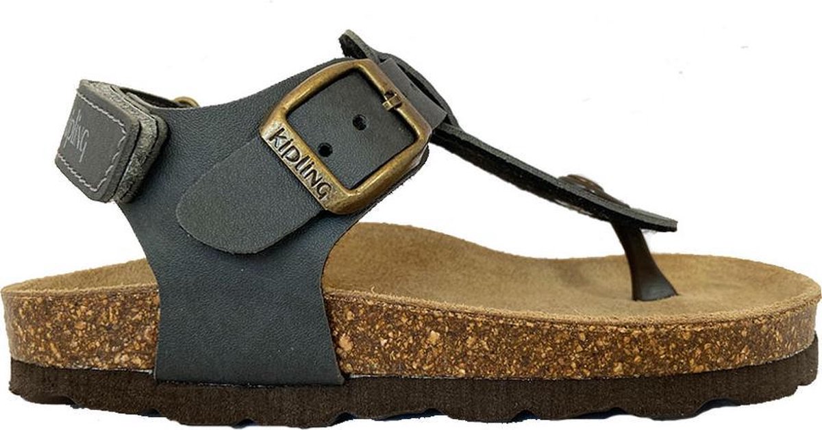 Grijze Kipling Sandalen Juan 3 Dark Grey