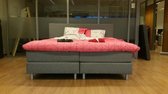 TipTopBedden - Boxspring AMSTERDAM | 140x210 | incl. hoofdbord, matras en topper | Grijs