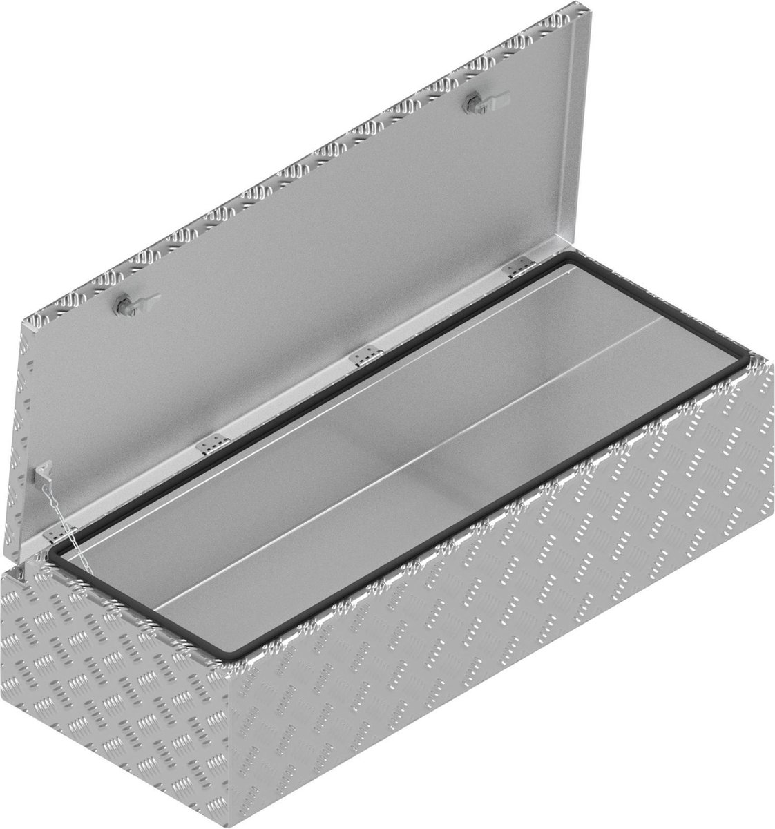 DE HAAN BOX WXV - 968x400x250 mm - waterdichte en stofdichte aluminium traanplaat disselkist - voorzien van vlinderslot