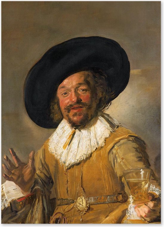 Graphic Message - Schilderij op Canvas - De Vrolijke Drinker - Frans Hals - Woonkamer