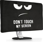 kwmobile hoes geschikt voor 24-26" Monitor - beschermhoes voor beeldscherm - Don't Touch My Screen design - wit / zwart