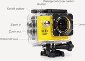 Extreme sportcamera / waterdichte (30m) HD-camera 1080 - Geel