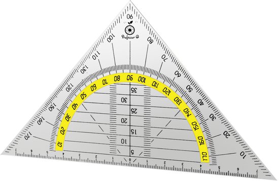 Foto: Professor q geodriehoek transparant 14 cm