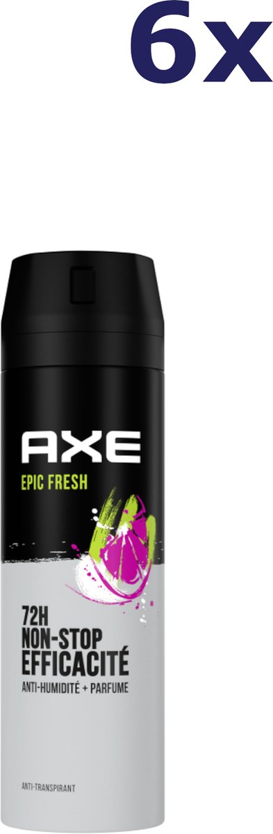 Goedkoopste 6x Axe 200ml deodorant anti-transpirant epic fresh