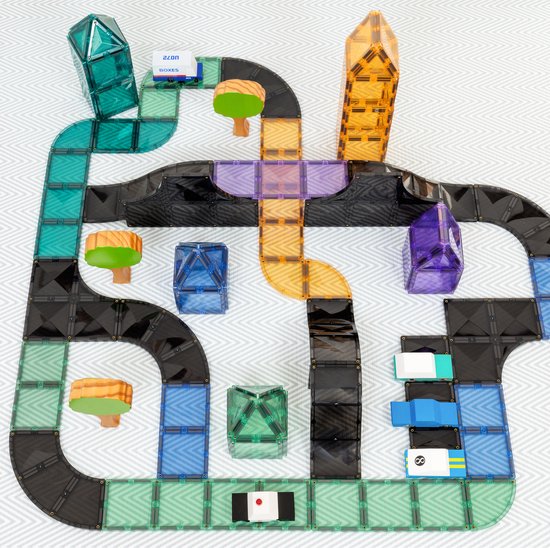 CONNETIX - Magnetisch Tegels - Wegen Hellingen en Kruispunten Verpakking - 16 Stuks - Magnetisch Speelgoed — afbeelding 3
