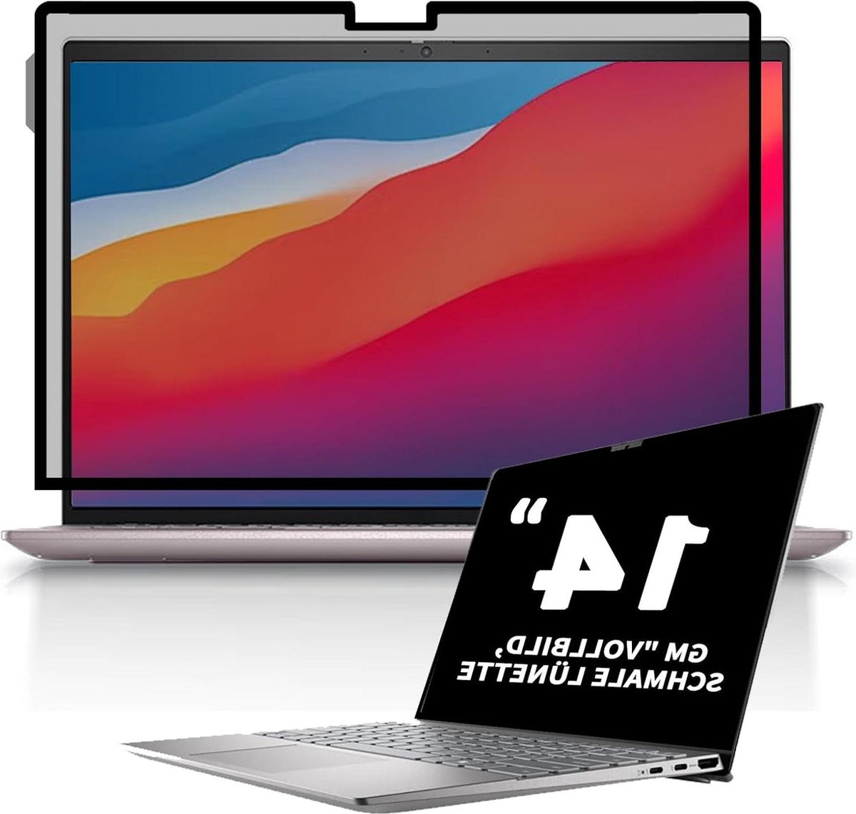 14-Inch Laptop Privacy Screen Upgrade - Adsorptie Privacy Filter - Compatibel met Lenovo HP Dell Acer Samsung Asus - Volledig Scherm Notebook - Verwijderbaar - Anti-Blauw Licht - Geen magneet