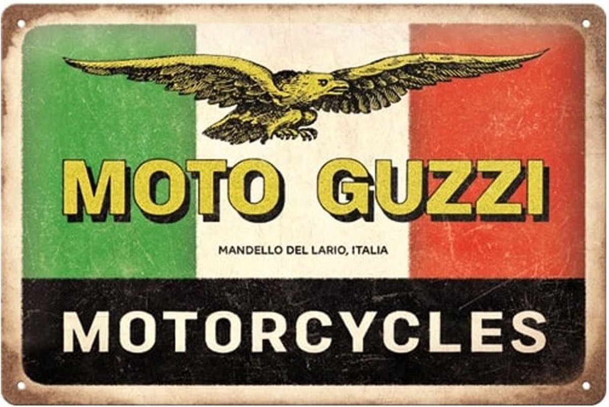 Metaal Bord 20 x 30cm Moto Guzzi - Motorcycles Italia