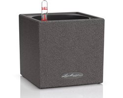 LECHUZA CANTO Stone 14 - Plantenbak - met uitneembare binnenbak - met bewateringssysteem - ALL-IN-ONE set met LECHUZA-PON - Grafietzwart