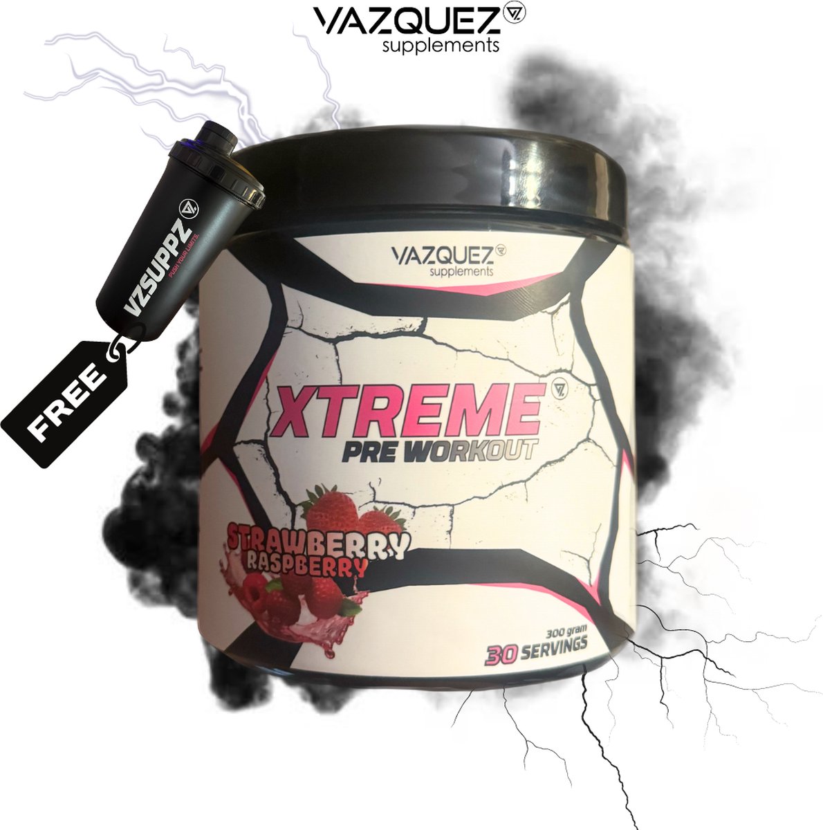 Goedkoopste Xtreme Pre Workout - Straw/Raspberry - Pre Workout - Caffeine Boost - Xtreme - Preworkout