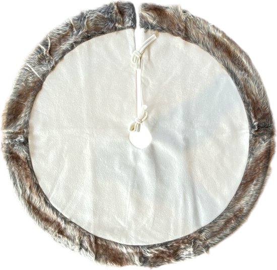 Luxe Ronde kerstboomrok - Kerstboomkleed - Boomdeken - Wit - 90 x 90 cm