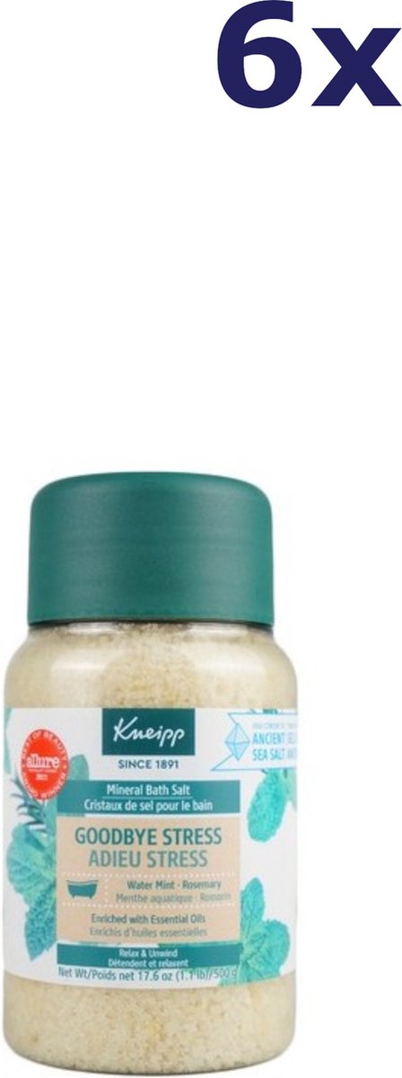 Goedkoopste 6x Kneipp 500gr badzout goodbye stress