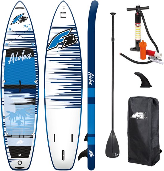 Planche De Paddle Gonflable F2 Aloha 11'4'' – SUP ISUP Bleu, Modèle 2022 Avec Pagaie