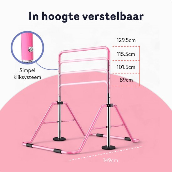 Duikelrek | groene duikelstang 90cm & houten palen