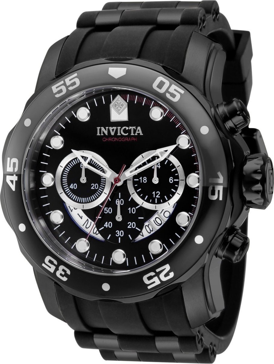 Invicta Pro Diver - SCUBA 37231 Heren Horloge - Waterdicht - Analoog - Quartz Uurwerk - Roestvrij Staal met zwarte Wijzerplaat - 48mm