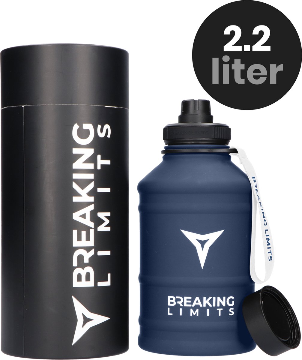 Healter Drinkfles, 2 l, roestvrij staal, waterfles, eenvoudig, niet geïsoleerd, waterdicht, herbruikbaar, sportfles voor fitness, kantoor, school, outdooractiviteiten (groen