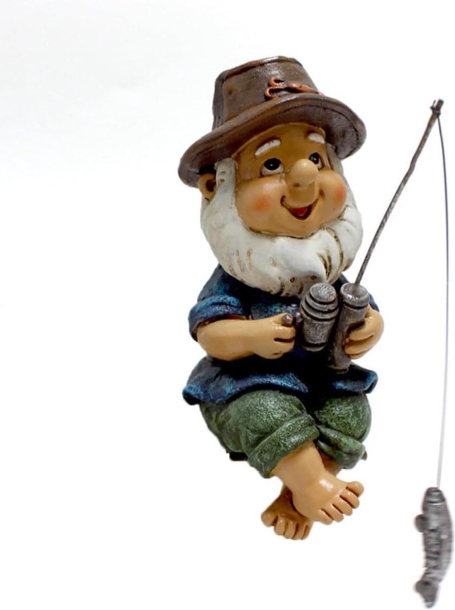 Tuinkabouter visfiguur vissen oude man decoratie voor buiten tuin binnenplaats gazon