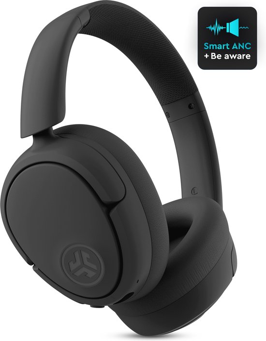 JLAB Jbuds LUX ANC Koptelefoon Draadloos – Noise Cancelling Hoofdtelefoon – 70 Uur Speeltijd – Be Aware Audio – Bluetooth Multipoint – Aanpasbare Equalizer Instellingen – Inklapbaar Design Met Zachte Oorkussens – Zwart