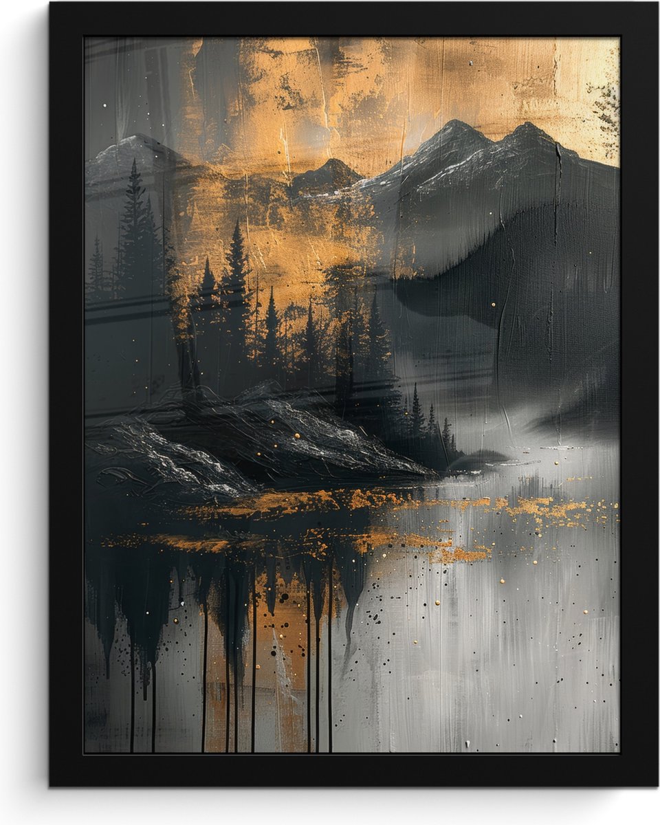 FrameYourWall Poster in lijst - Fotolijst 30x40 cm - Posters - Natuur - Abstract - Landschap - Modern - Posterlijst zwart - Decoratie - Wanddecoratie woonkamer - Muurdecoratie slaapkamer
