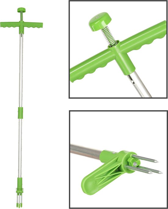 Onkruidsteker - Groen - 93 cm - Telescopisch - Onkruidtrekker - Onkruidverwijderaar - Onkruid Steker - Onkruid Verwijderaar - Disteltrekker - Tuingereedschap van Merkloos	 — afbeelding 2