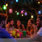 Bol.com Calex Vista Lichtsnoer 10m - Voor Buiten - Lichtslinger met 10 lampjes - Warm Wit en gekleurd licht - Tuinverlichting - ... aanbieding