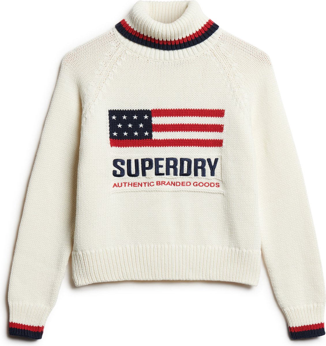 Superdry AMERICANA ROLL NECK KNIT Dames Trui Wit