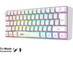 HXSJ L500 - Draadloze Gaming Toetsenbord - RGB - Tri mode - Qwerty Toetsenborden - Wit