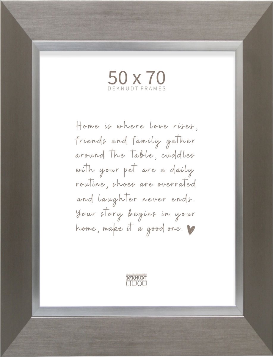 Deknudt Frames fotolijst S861D1 - zilver met bies - foto 50x70 cm