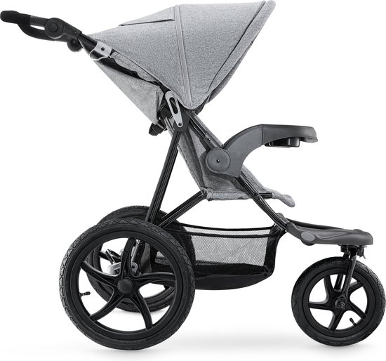 Poussette 3 Roues Moby-System Mountain - Noir/Gris | Enfant Jusqu’à 15 Kg | Pliage Facile