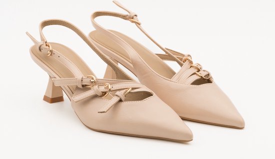 Dames Pumps - Heels - Taupe Nude - Imitatieleer - Maat 36 - Hakken