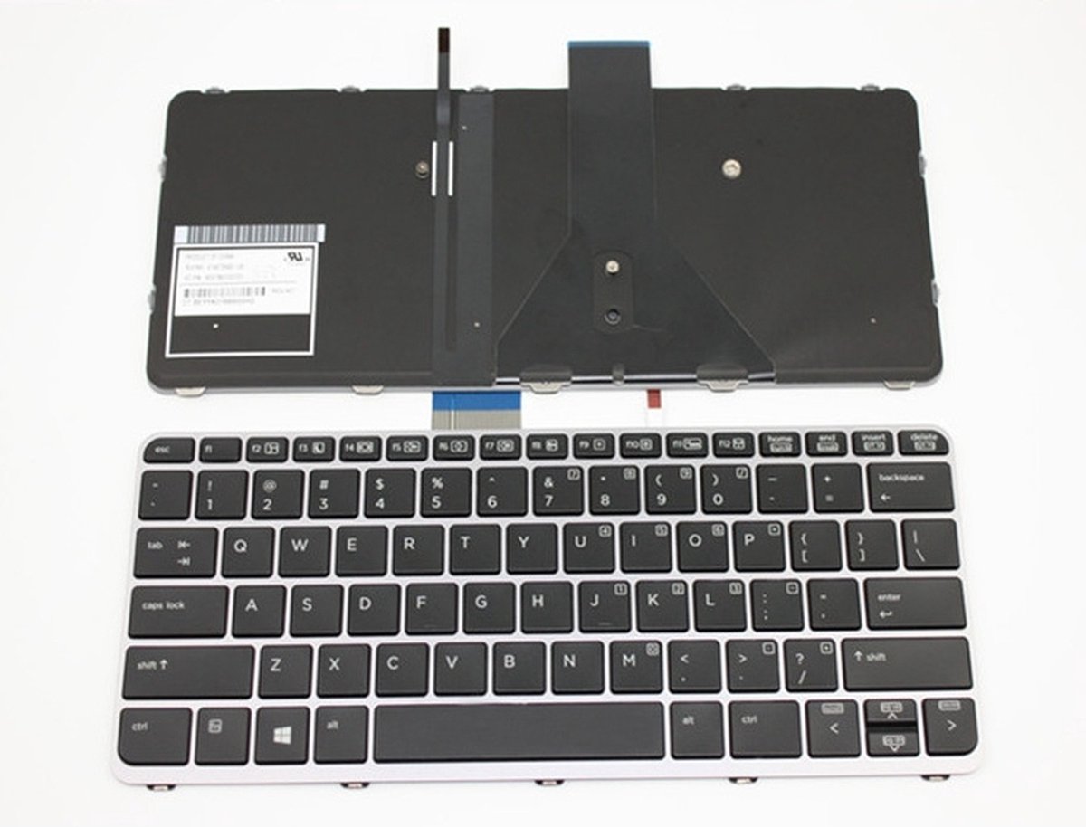 Notebook keyboard for HP EliteBook Folio 1020 G1 with silver frame