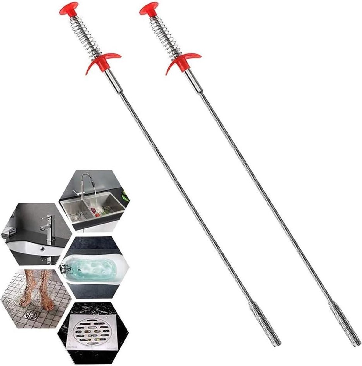 Goedkoopste Grijparm Flexibele Grijper Pick-up Tool voor Slangenafvoer en Haar Klompverwijderaar - Intrekbare Klauw - Handige Grijper voor Kattenpluk - Pluggat Afvoer - Gootsteen Toilet (60 cm