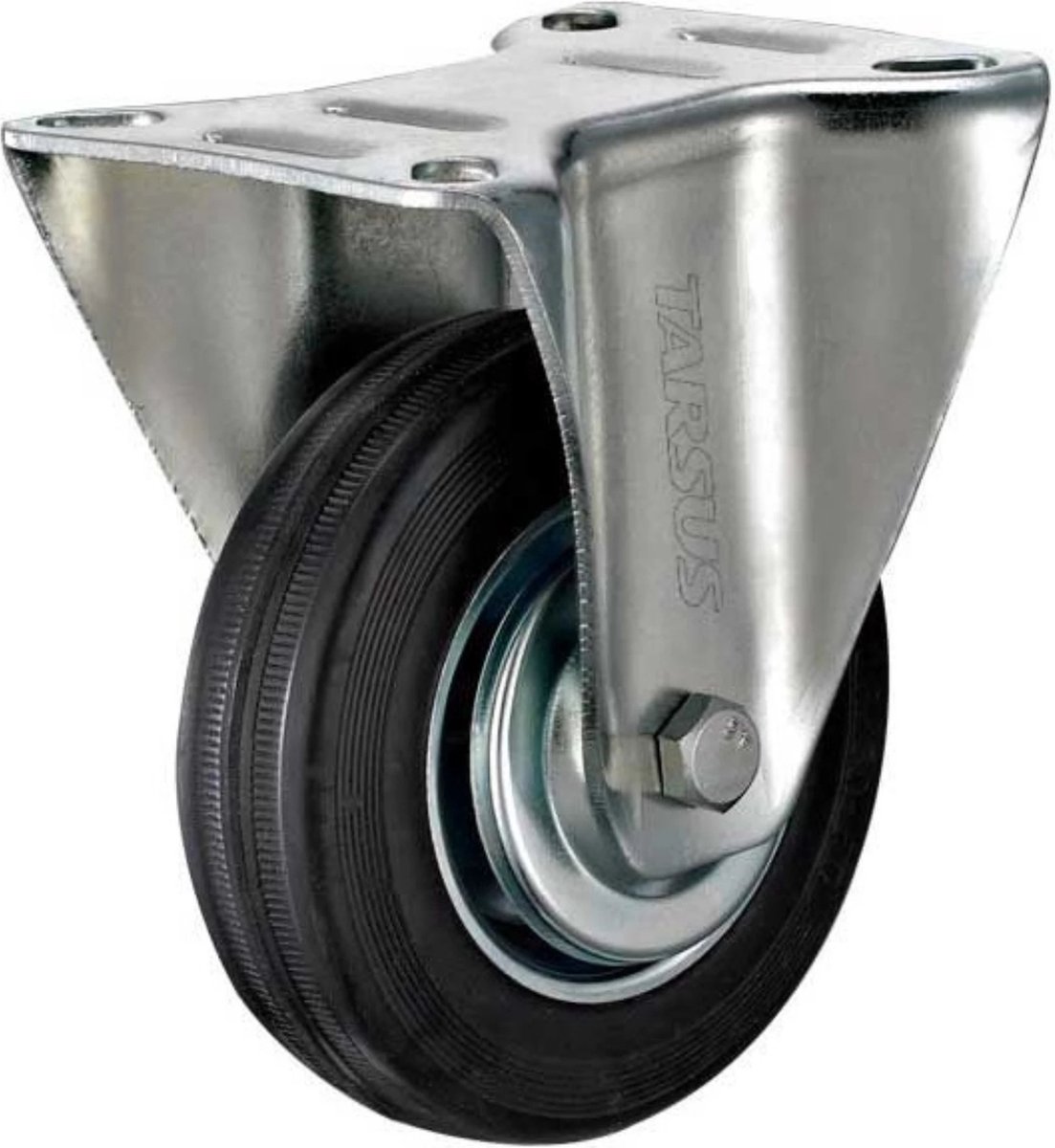 Tarsus Bokwiel - 125 mm - Stalen Velg - Massieve Rubberband - 80 kg Draagvermogen