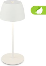 Briloner Serina Mini - Lampe de table LED sans fil IP44 - 7503016 - Dimmable - Tactile - Résistant aux éclaboussures - Sans fil - Batterie et source lumineuse interchangeables - Ø8 x 20 cm - Wit