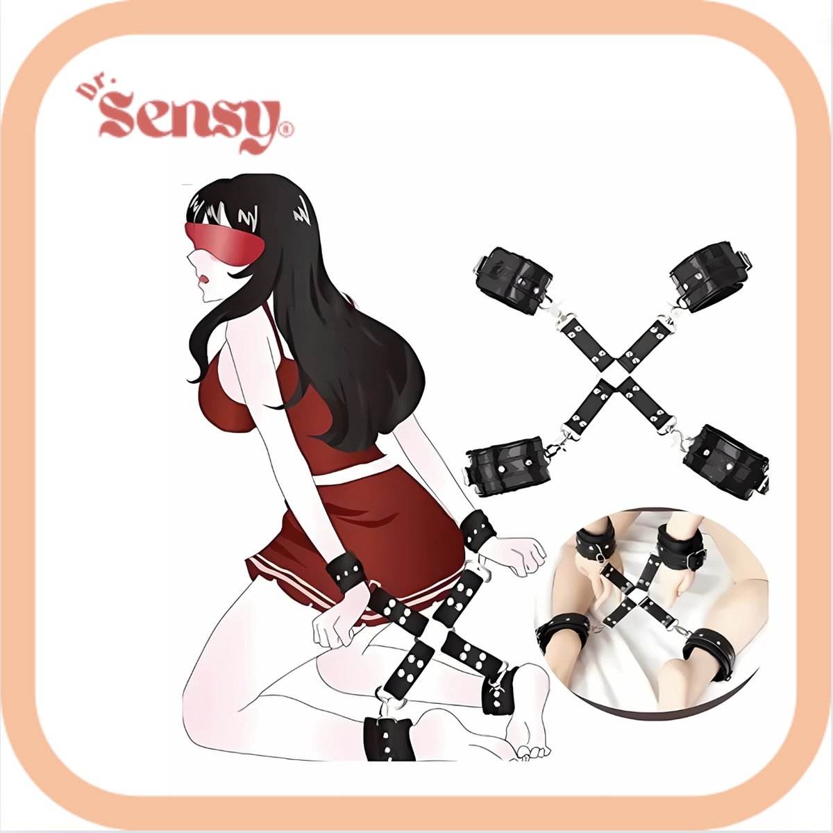 Goedkoopste Dr. Sensy Bondageset - BDSM - Armen aan Benen - Verstelbare Maat - Handboeien & Voetboeien - Sensuele Bondage - SM - Fetish - Voor Koppels