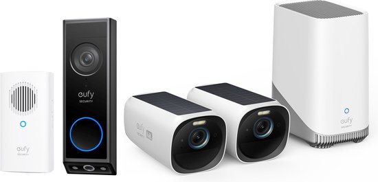 eufy eufyCam 3 Set met 2 camera's en E340 deurbel Zwart - eufy - €399,00