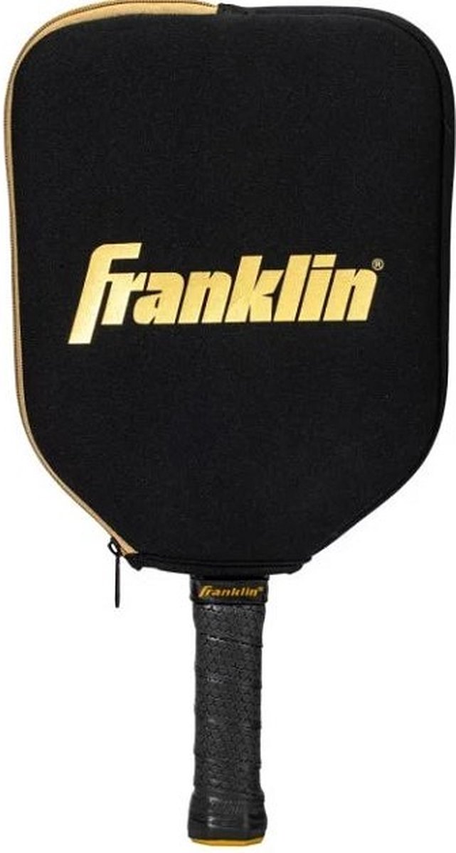 Franklin enkele pickleball racket beschermhoes - zwart / goud