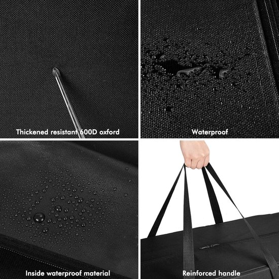 2 Pack 125L grote reizen plunjezak, Zwart, 200L black, sporttas