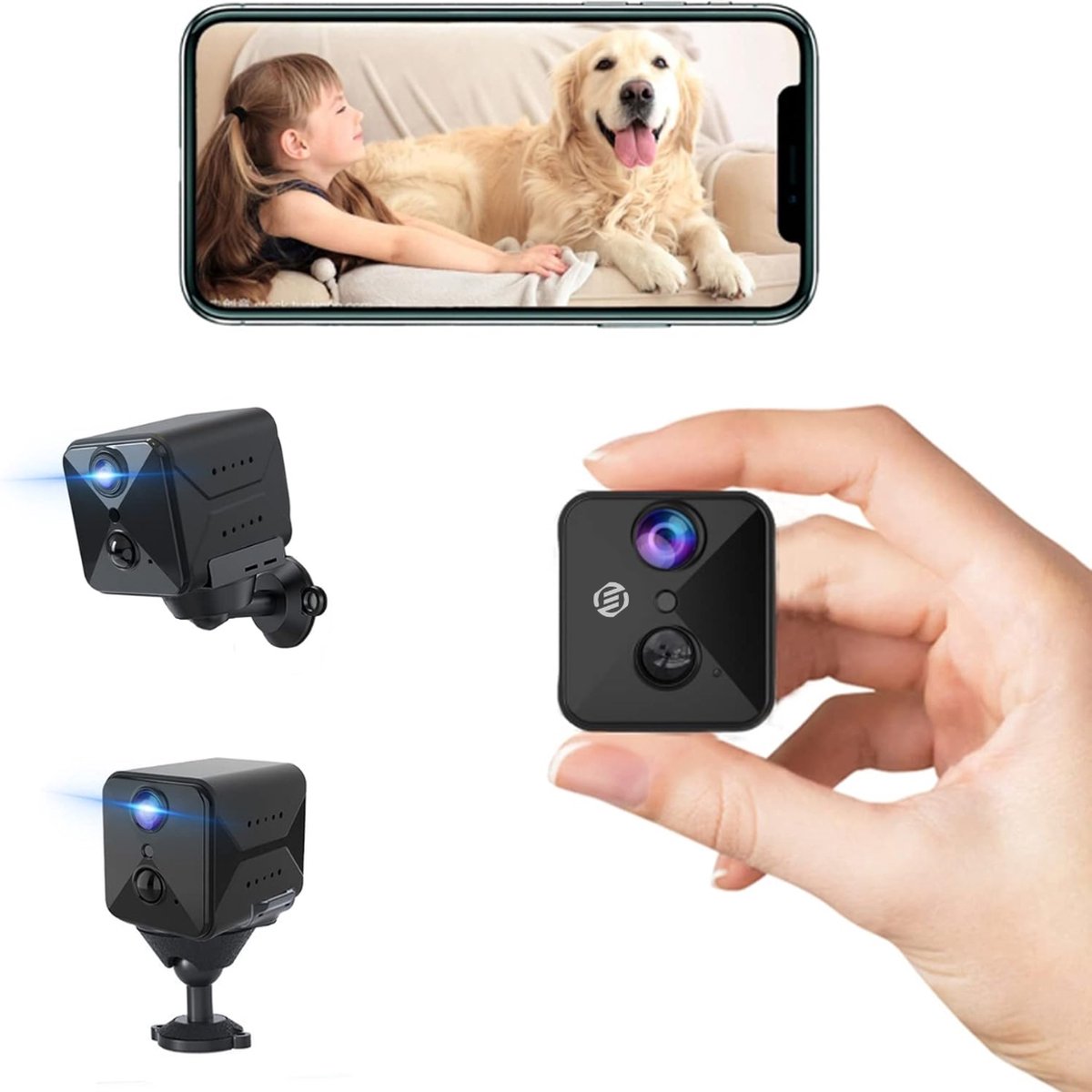 Equivera Spy Camera - Spycam - Mini Bewakingscamera - Kleine Camera - Verborgen Camera - Spionage - Voor Thuis, Kantoor, Auto