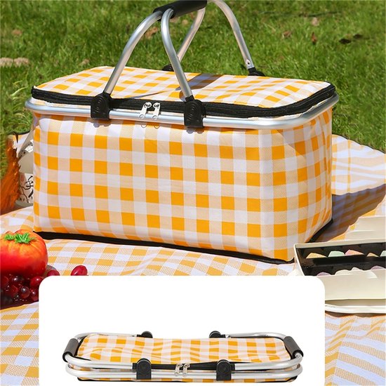 Nivard Panier pique-nique - Paniers pique-nique - Piknik - Pick Nick - Sac pique-nique - Panier - Boîte à lunch - Été - Rouge